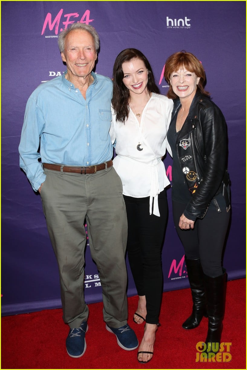 francesca eastwood gets support from father clint at m f a premiere 053967363