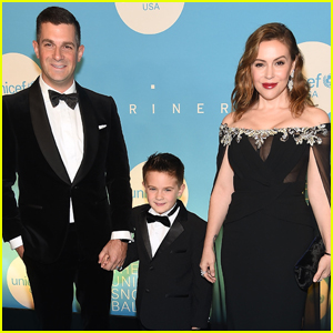 Alyssa Milano is Joined by Husband Dave Bugliari & Son Milo at UNICEF Snowflake Ball!