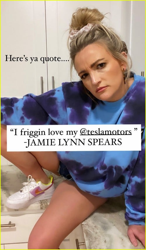 Jamie Lynn Spears talking about her Tesla and cats