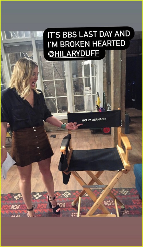 Molly Bernard celebrates Hilary Duff final day on set