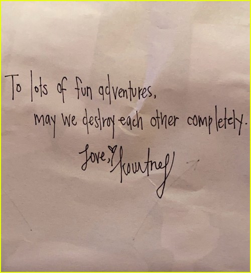 Kourtney Kardashian love note for Travis Barker