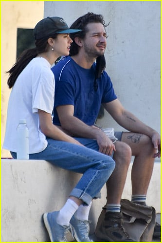 Margaret Qualley and Shia LaBeouf candid photo