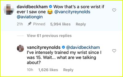 Ryan Reynolds and David Beckham comments