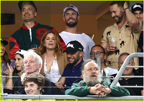 Russell Crowe at the rugby match between the South Sydney Rabbitohs and the Sydney Roosters in Sydney 
