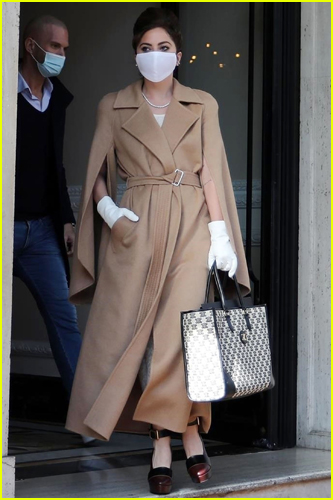 Lady Gaga wears Max Mara coat in Rome