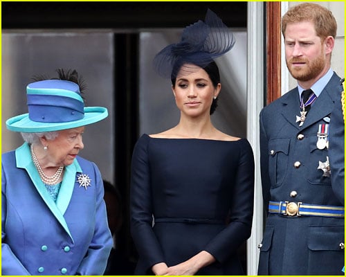 Queen Elizabeth with Meghan and Harry