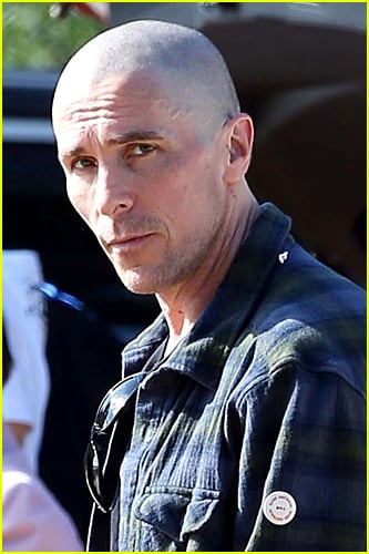 Christian Bale with bald head