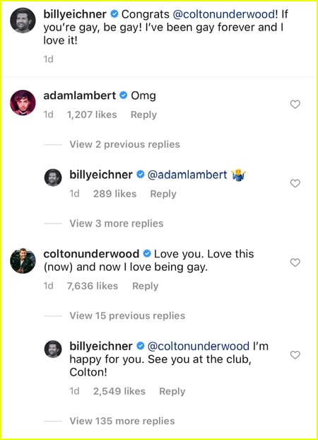 Billy Eichner Instagram comments