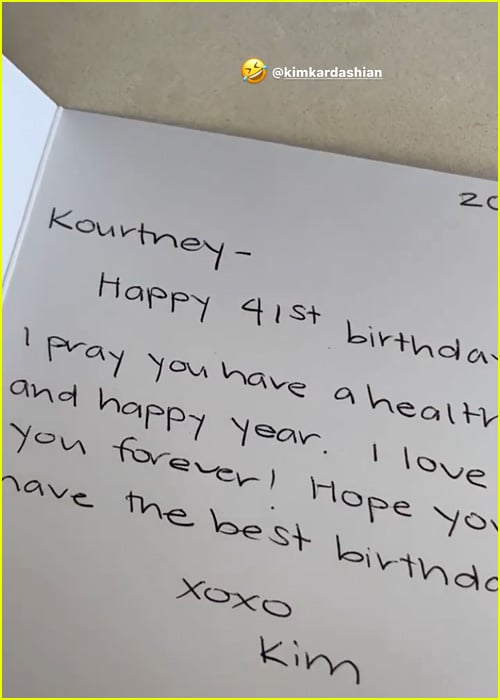 Kim Kardashian's Birthday Card
