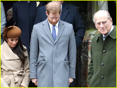 Prince Harry and Meghan Markle with Prince Philip