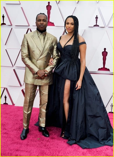Leslie Odom Jr and Nicolette Robinson at the Oscars