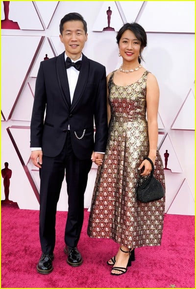 Lee Isaac Chung and wife Valerie at the Oscars