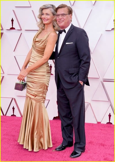 Aaron Sorkin and Paulina Porizkovaat the Oscars