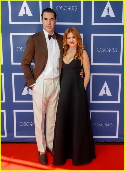 Sacha Baron Cohen and Isla Fisher at the Oscars
