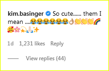 Kim Basinger comment on Alec Baldwin post