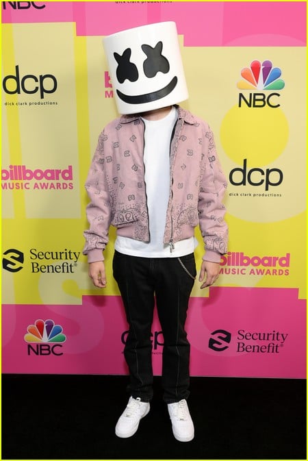 Marshmello on the Billboard Music Awards 2021 red carpet