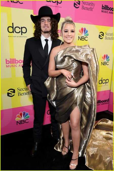 Gabby Barrett and Cade Foehner on the Billboard Music Awards 2021 red carpet