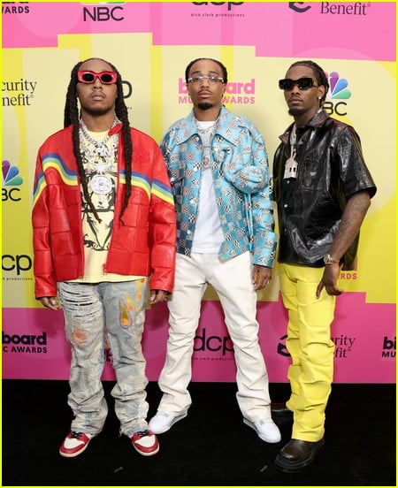 Migos on the Billboard Music Awards 2021 red carpet