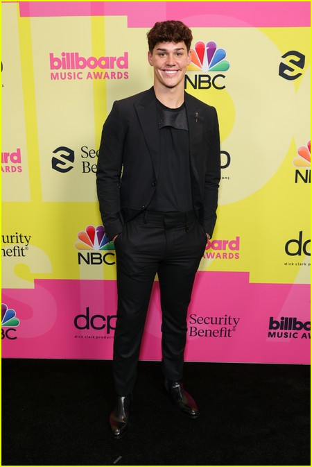 Noah Beck on the Billboard Music Awards 2021 red carpet
