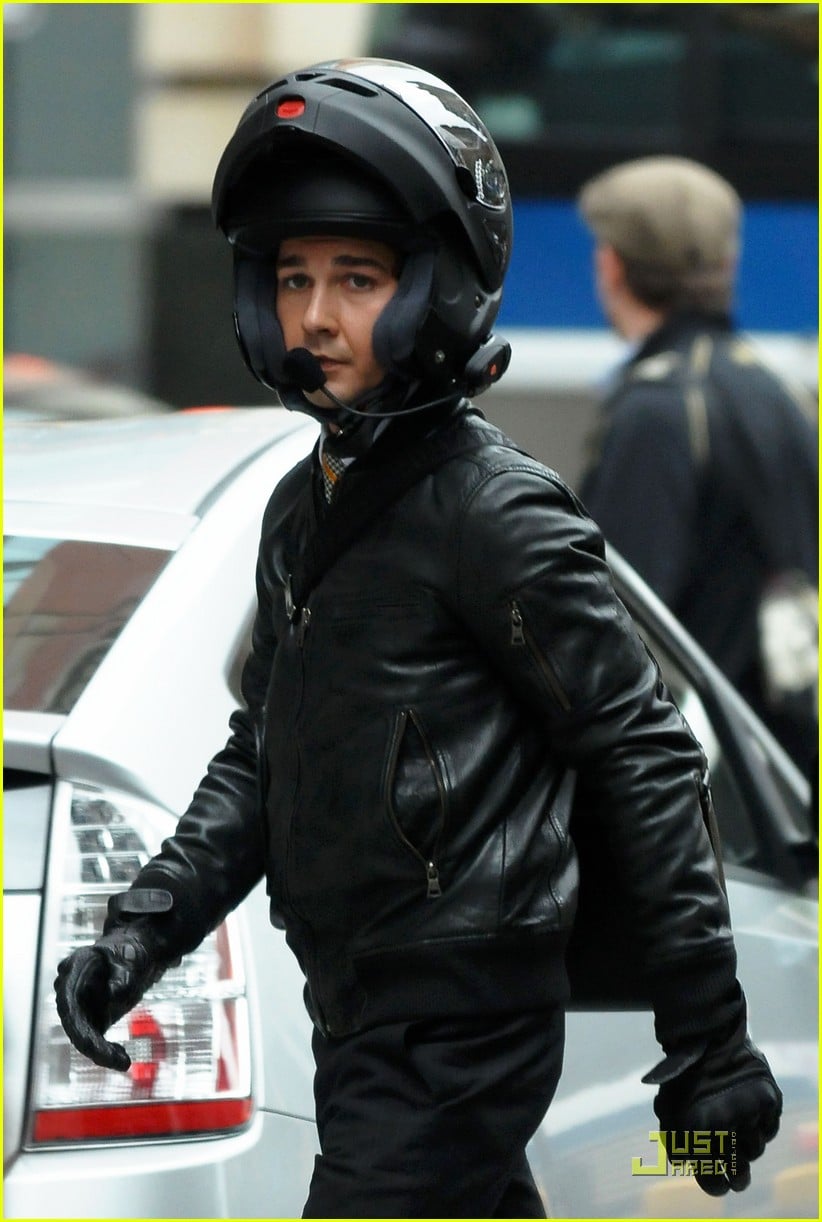 shia labeouf motorcycle wall street