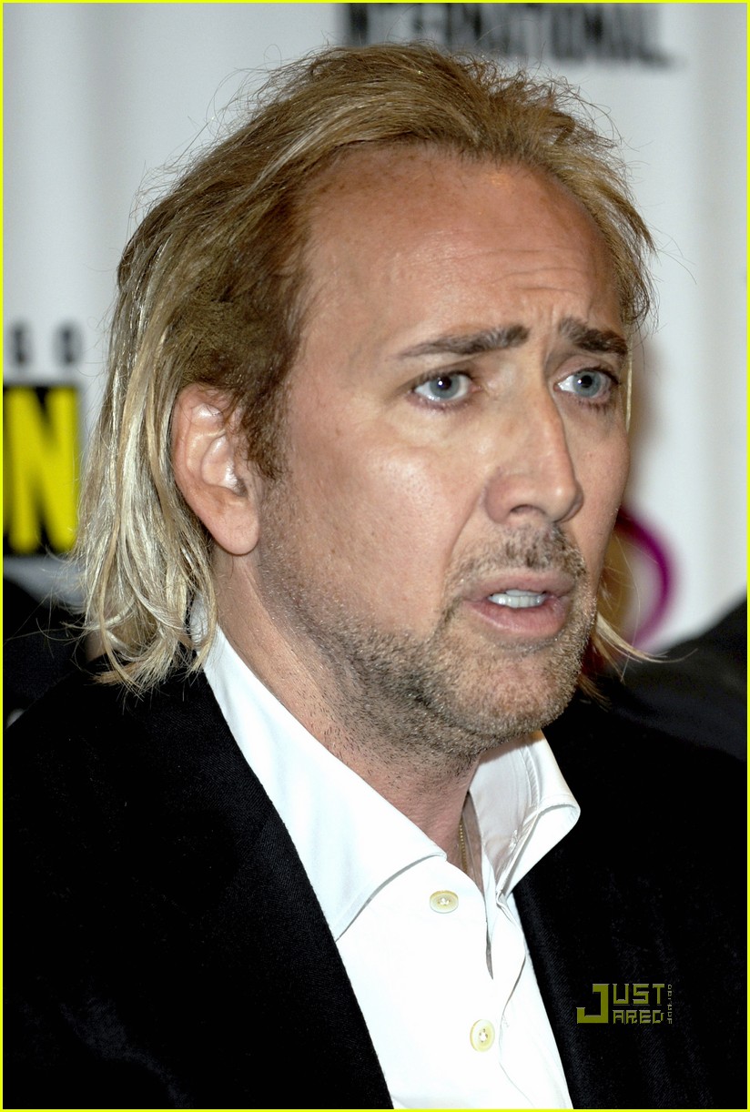 Nicolas Cage shows off his newly blonde hair at the Walt Disney Studios Won...