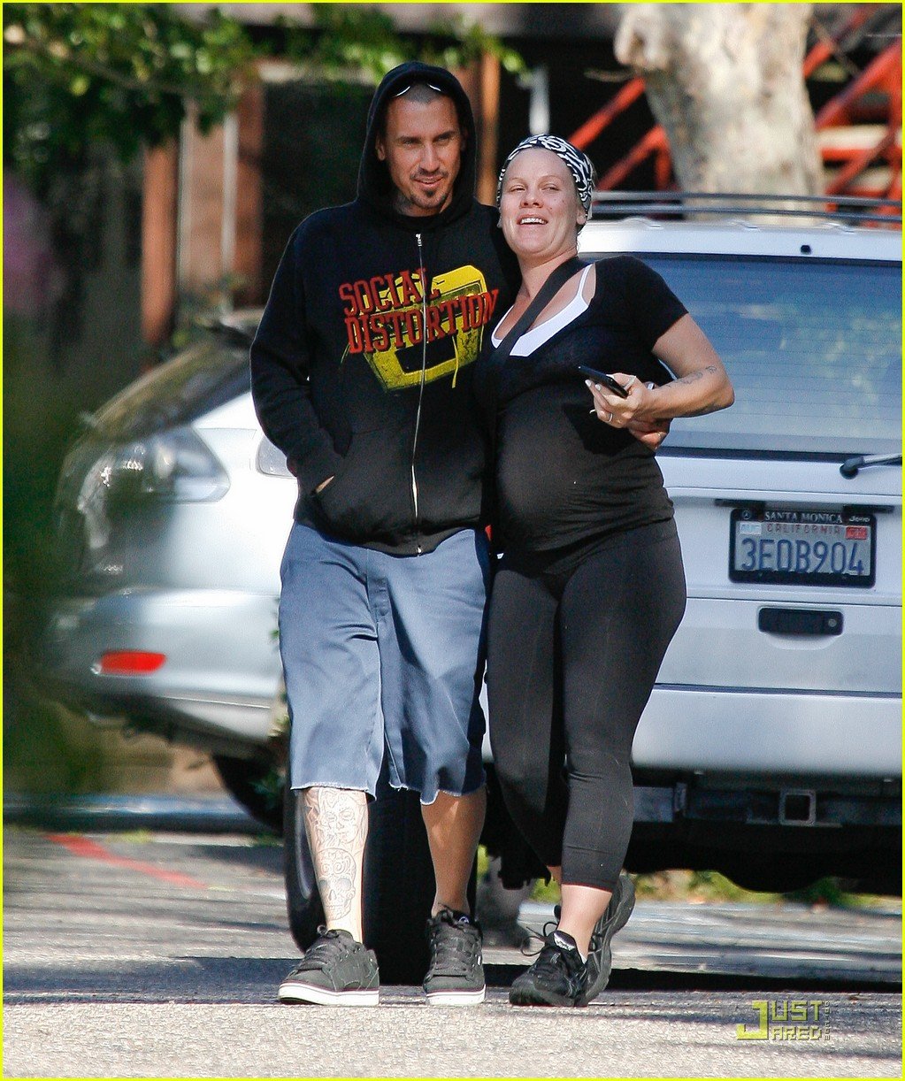 Mom-to-be Pink and her husband, professional motocross racer Carey Hart