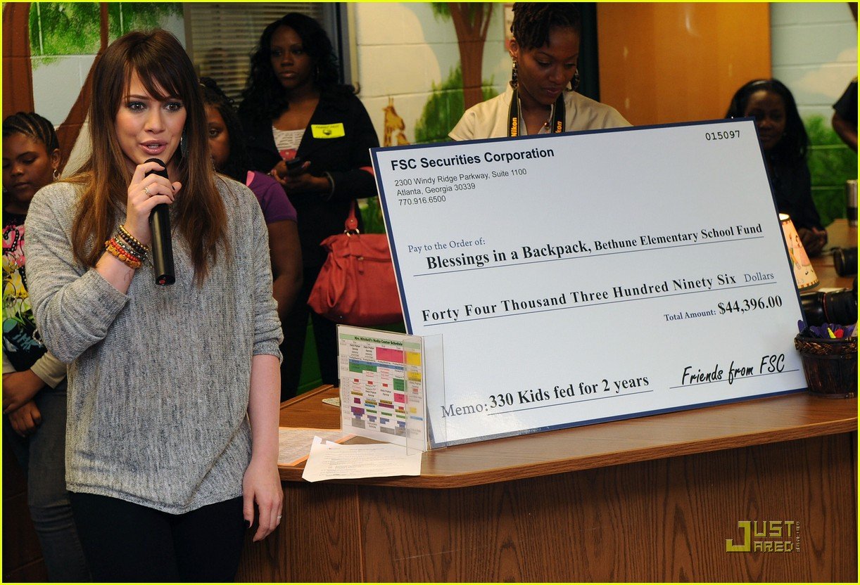 Hilary Duff Brings Blessings in a Backpack to Atlanta Photo 2529433 Hilary Duff Photos Just