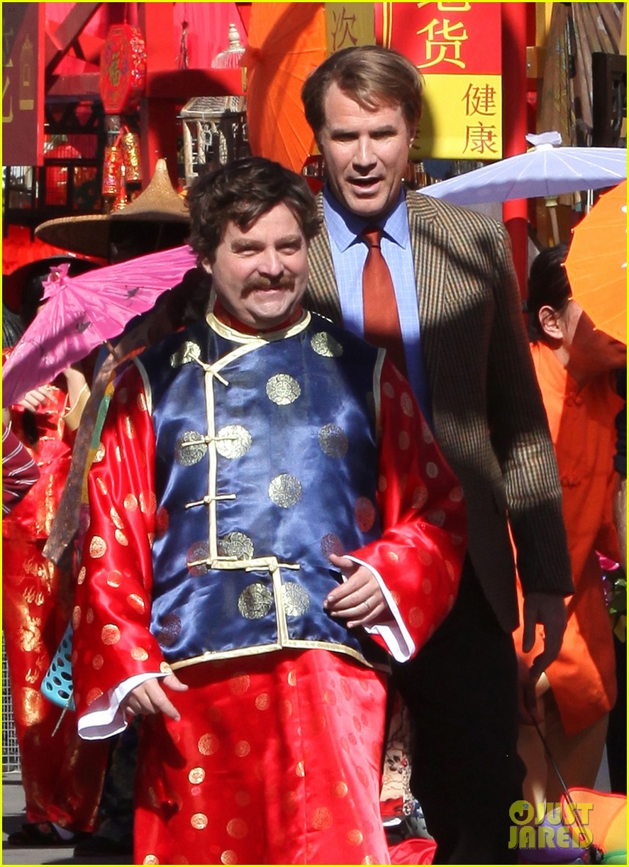 Zach Galifianakis & Will Ferrell 'Dog Fight' in Chinatown! Photo