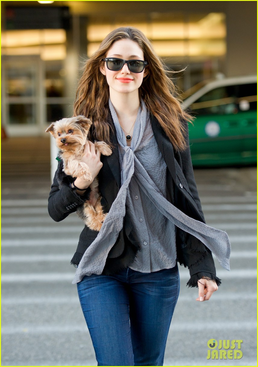 Emmy Rossum Lands at LAX With Cinnamon Photo 2630267 Emmy Rossum