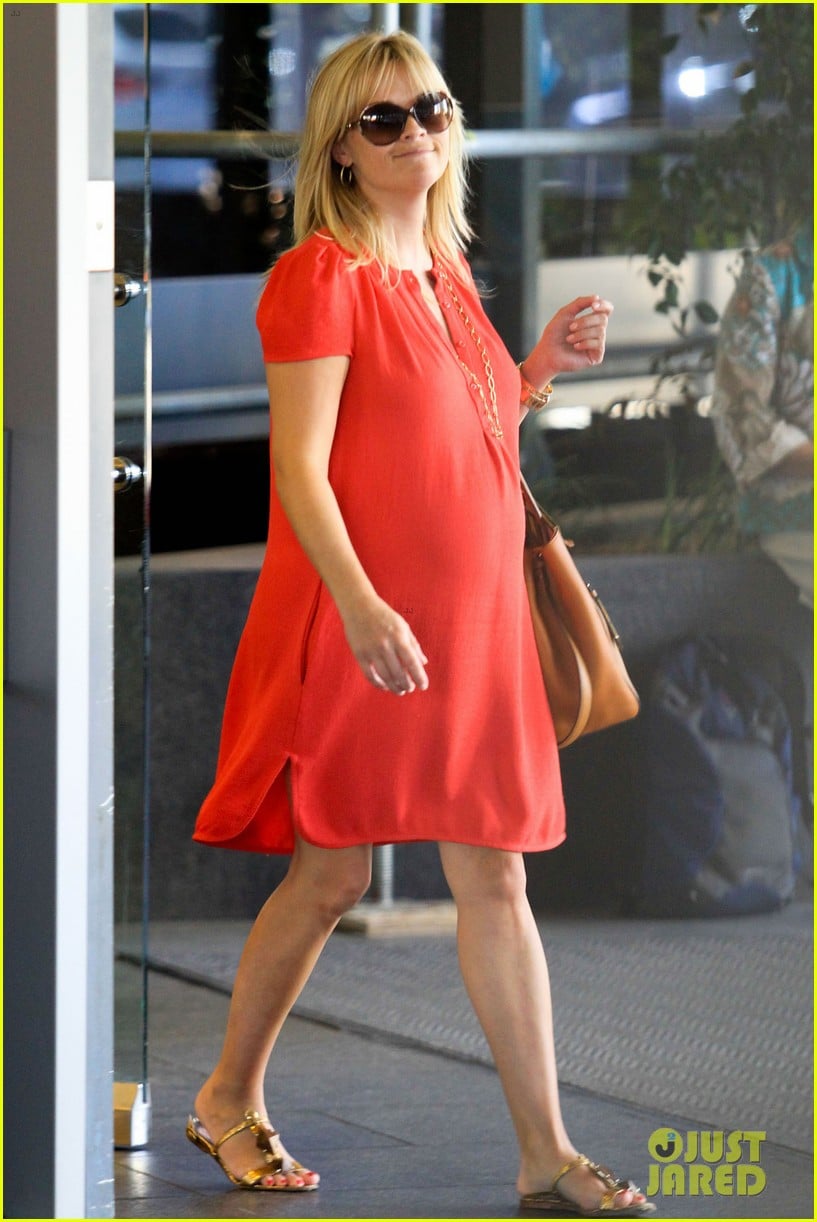 Reese Witherspoon Red Dress Baby Bump! Photo 2698952 Pregnant