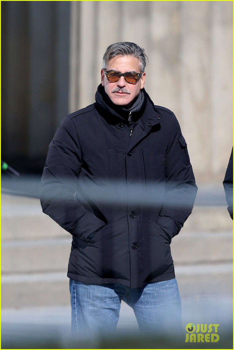 Clooney 'Monuments Men' Set with Matt Damon! Photo 2837695