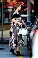 dianna agron wears floral dress with cape to att store 04