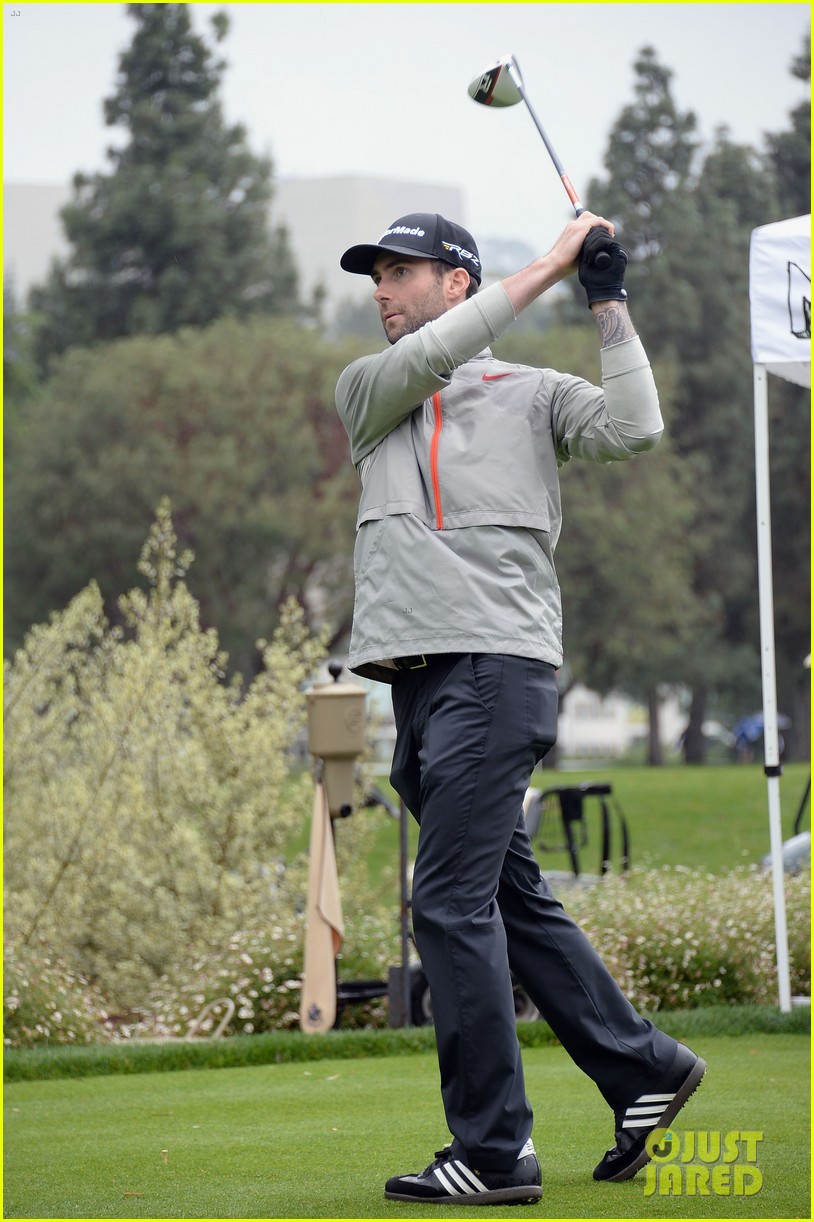 Full Sized Photo of adam levine lopez celebrity golf classic