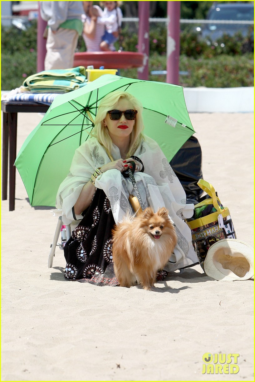 Gwen Stefani Spends Beach Day with Kingston & Zuma! Photo 2874463