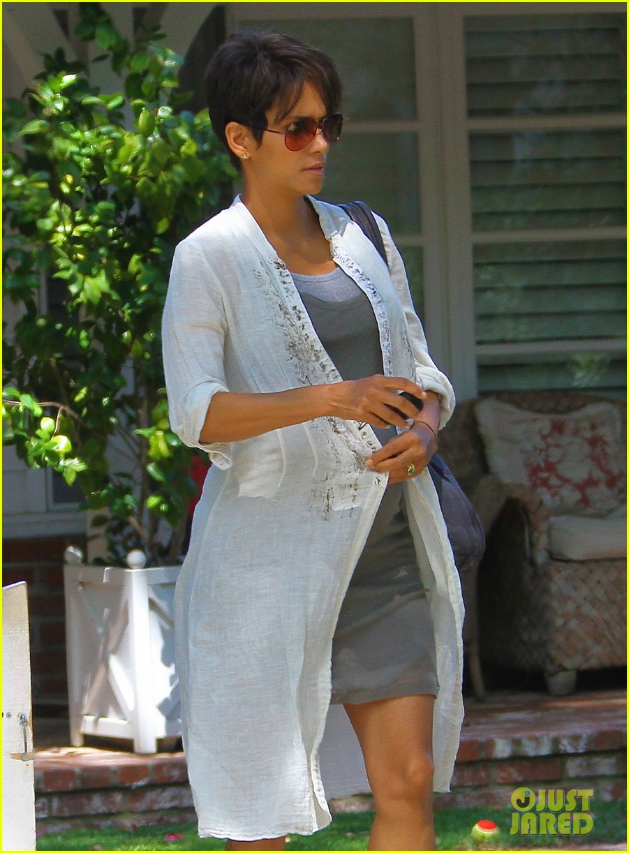 Halle Berry Shows Off Growing Baby Bump with Olivier Martinez Photo