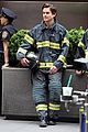 matt bomer fire fighter on white collar set 03