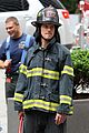 matt bomer fire fighter on white collar set 12