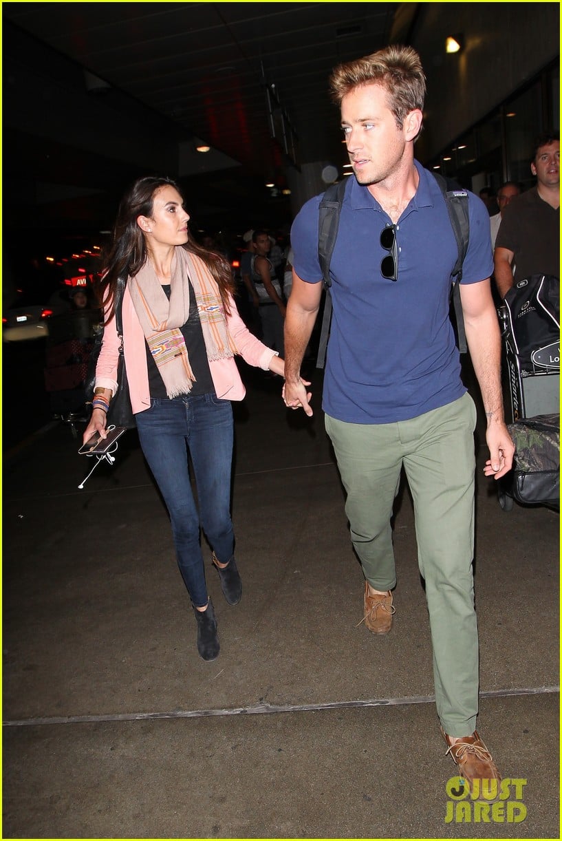 Armie Hammer & Elizabeth Chambers Post BDay LAX Arrival! Photo