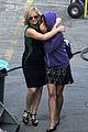 amy poehler playfully kisses aubrey plaza on parks rec set 13