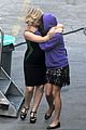 amy poehler playfully kisses aubrey plaza on parks rec set 15