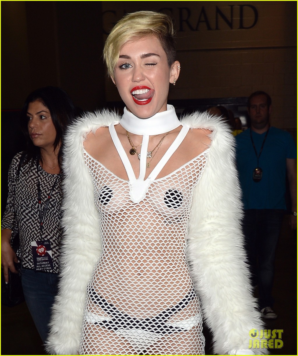 Miley Cyrus: Nipple Pasties & Sheer Outfit at i Heart Radio Fest! miley ...