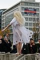 lady gaga naked under sheer cover up at berlin wall 12