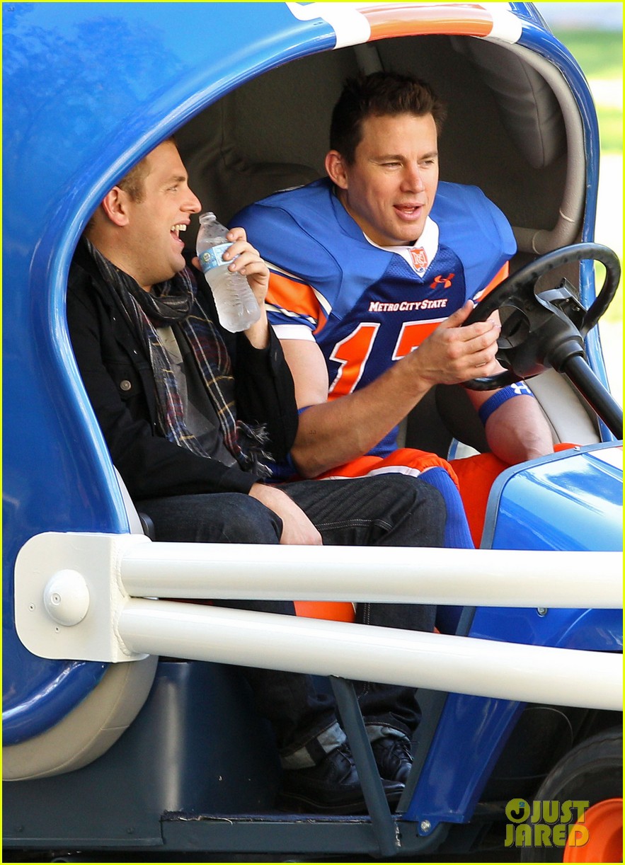 Channing Tatum Drives Football Helmet Car for '22 Jump Street' Photo