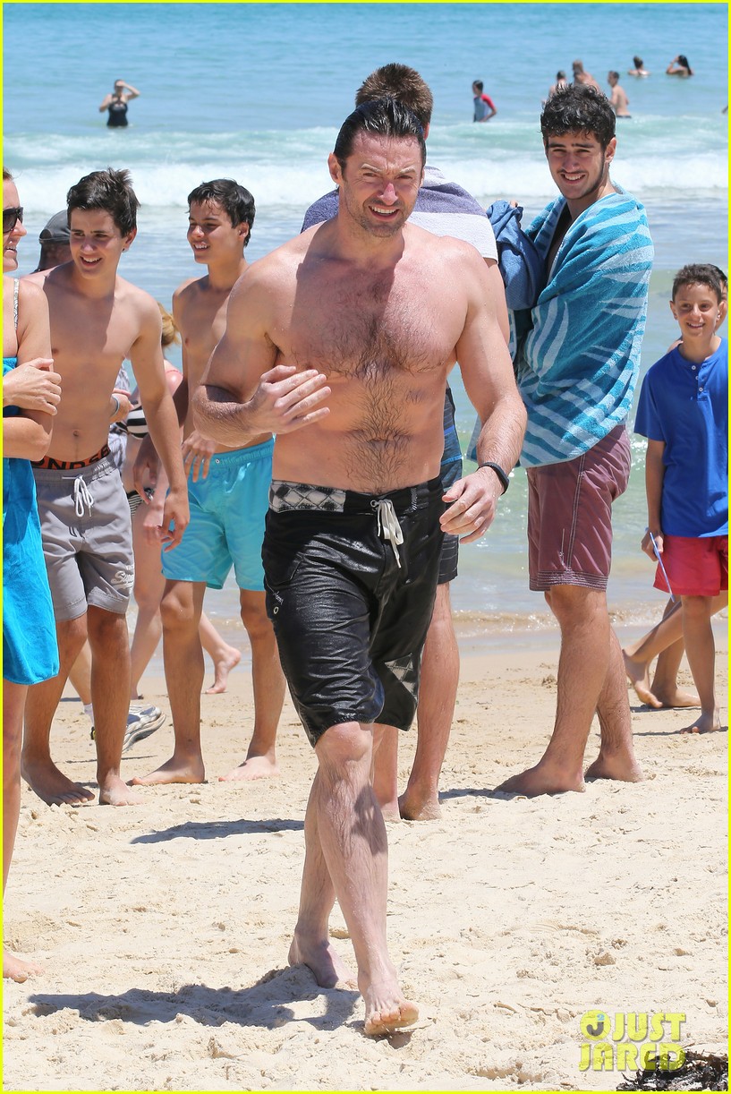 Photo hugh jackman shirtless swim in sydney 01 Photo 3014152 Just