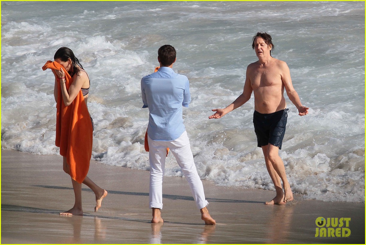 paul mccartney shirtless vacation with wife nancy shevell 163018507. 