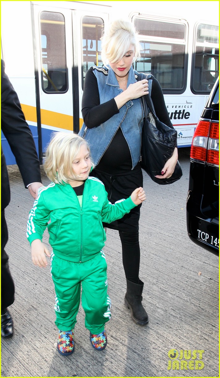 Gwen Stefani's Sons Kingston & Zuma Wear Matching Track Suits Photo