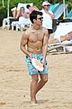joe jonas shirtless beach frisbee player in hawaii 01