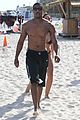 michael b jordan shirtless beach stroll with mystery girl 28