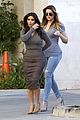 kim kardashian goes back to brunette hair steps out with sisters khloe kylie with new do 01