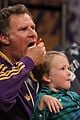 ellen pompeo will ferrell lakers courtside seats with the kids 04